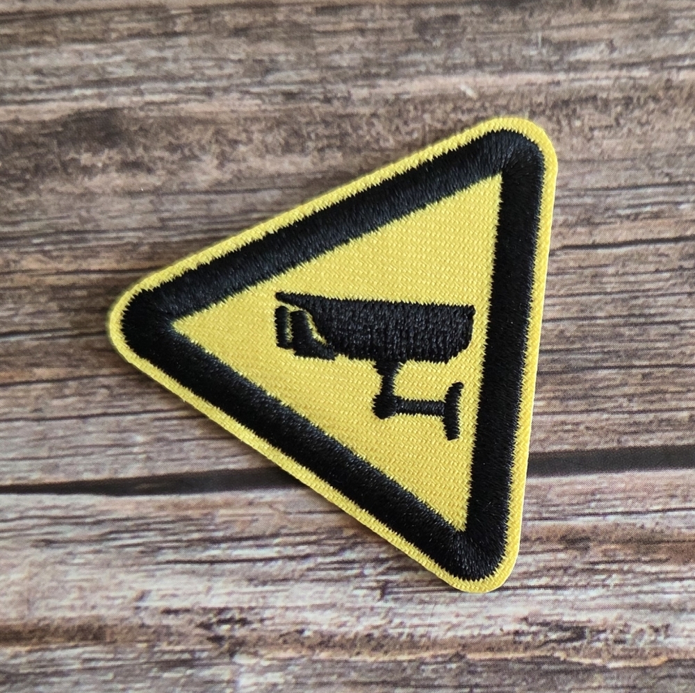 Warning Cameras In Use Video Taping You Are Recorded  Punk Iron on Patch